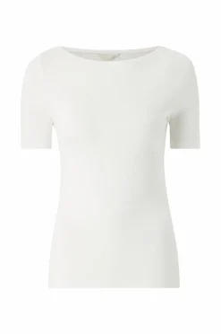 Ellos Collection Top med Bådhals Hvid Online