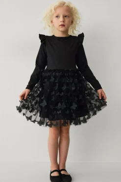 Ellos Collection Trikotkjole med tylskørt Sort Clearance