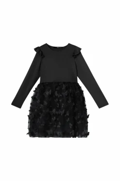 Ellos Collection Trikotkjole med tylskørt Sort Clearance