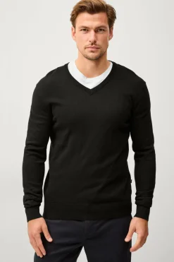 Ellos Basistøj|Trøjer>Collection Trøje med V-hals Black mdf/metal