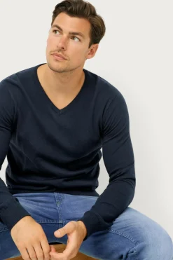 Ellos Collection Trøje med V-hals Marineblå Outlet