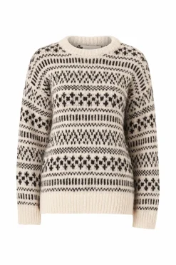 Ellos Collection Trøje Lo Hvid sort mønstret Best