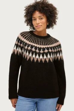 Ellos Trøjer & Cardigans>Collection Trøje Jonna Sortmønstret