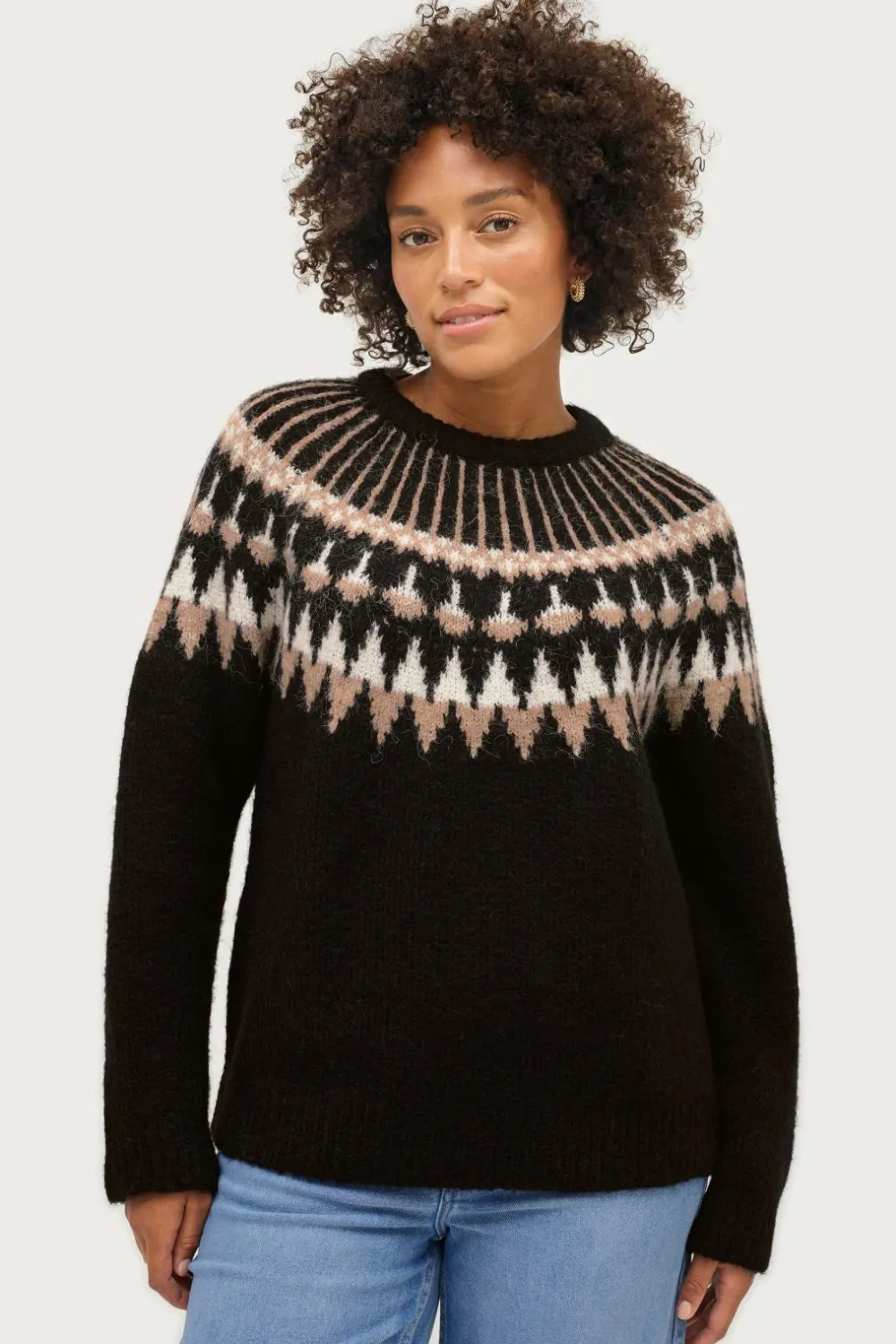 Ellos Trøjer & Cardigans>Collection Trøje Jonna Sortmønstret