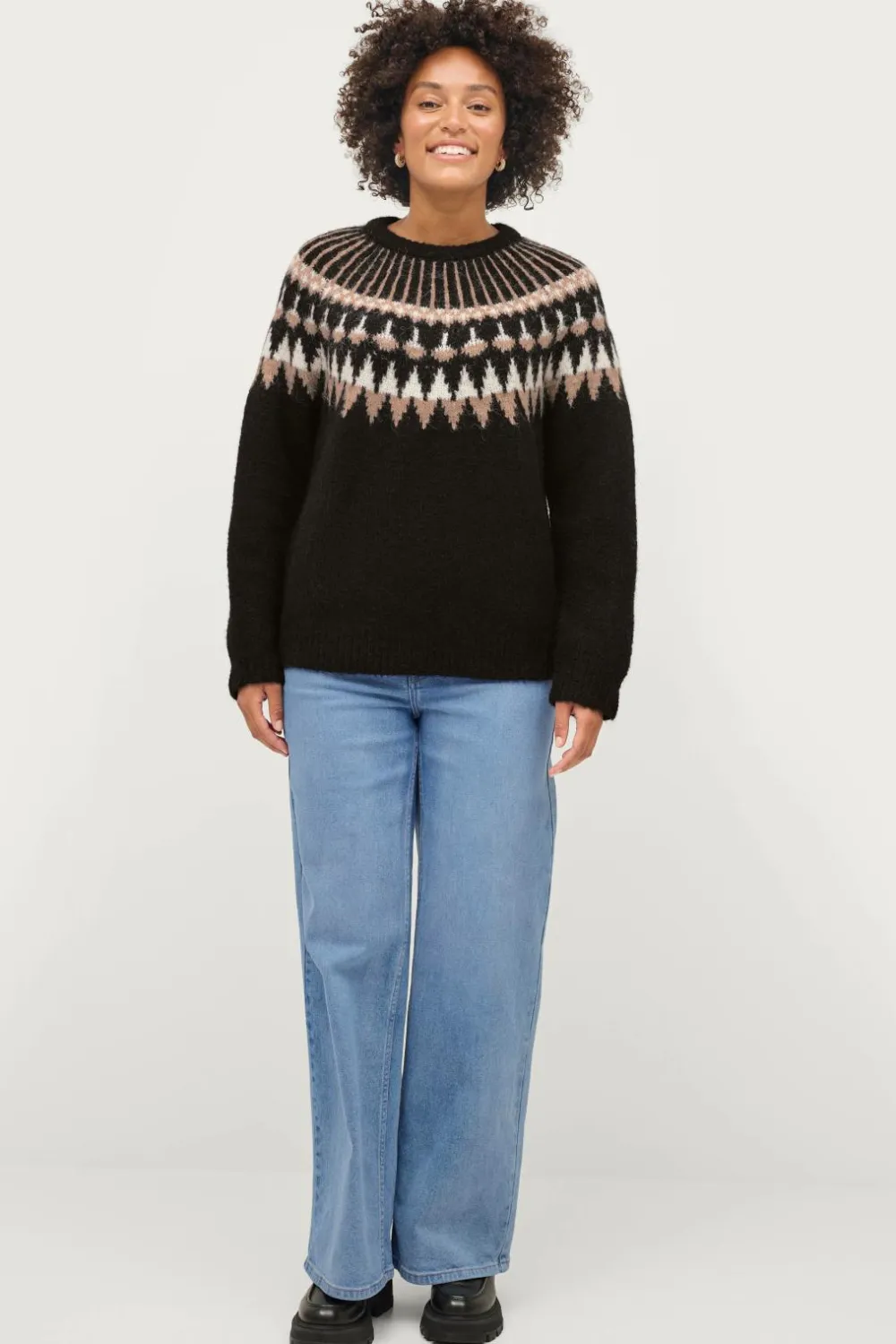 Ellos Trøjer & Cardigans>Collection Trøje Jonna Sortmønstret