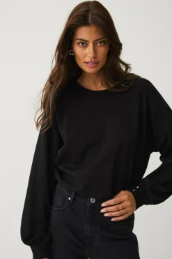 Ellos Trøjer & Cardigans>Collection Trøje med pufærmer sort