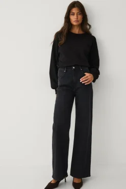 Ellos Trøjer & Cardigans>Collection Trøje med pufærmer sort