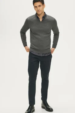 Ellos Collection Trøje med V-hals Antracitgrå Hot