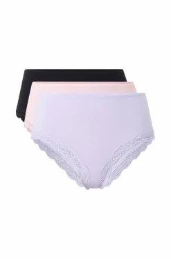 Ellos Trusser>Collection Trusser med brasiliansk snit 3-pak Sort rosa lilla solid