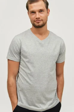 Ellos T-Shirts & Tanktoppe|Basistøj>Collection T-shirt Karl V-neck Gråmeleret