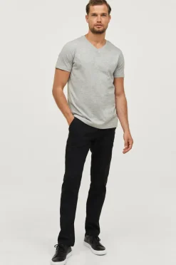 Ellos T-Shirts & Tanktoppe|Basistøj>Collection T-shirt Karl V-neck Gråmeleret