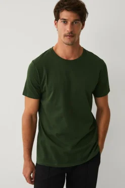 Ellos Basistøj|T-Shirts & Tanktoppe>Collection T-shirt med rund hals Mørkegrøn