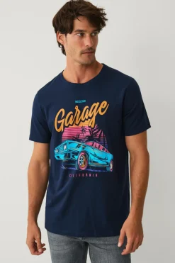 Ellos Collection T-shirt med print marineblå Discount