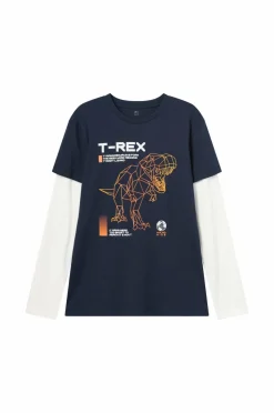Ellos Collection T-shirt med falske ærmer Marinblå Discount