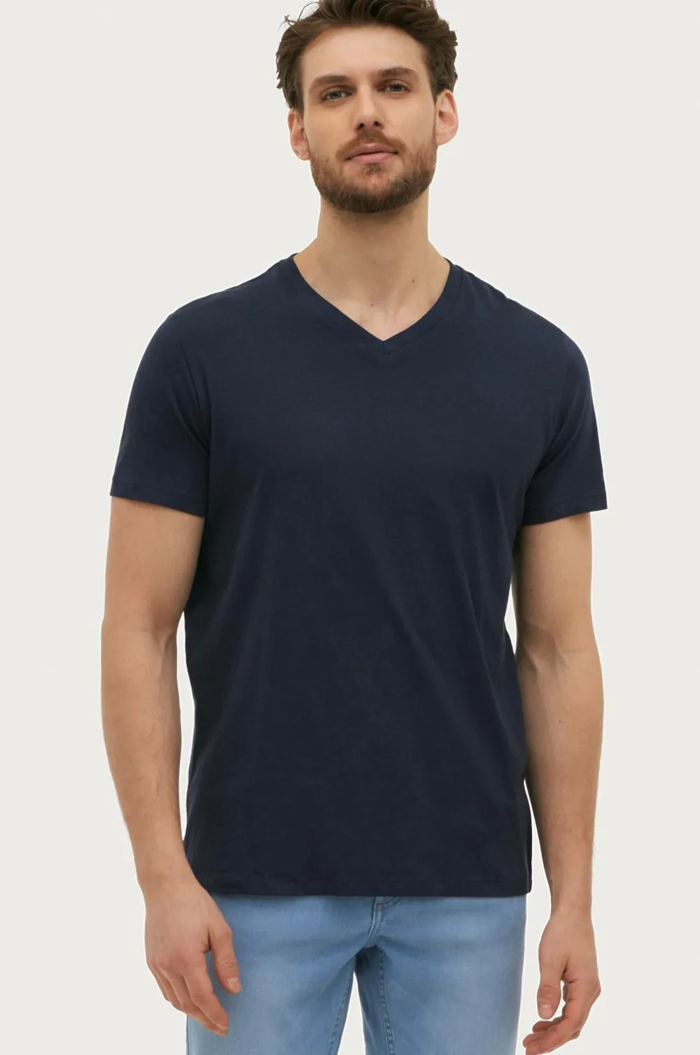 Ellos Collection T-shirt Karl V-neck Marineblå Outlet