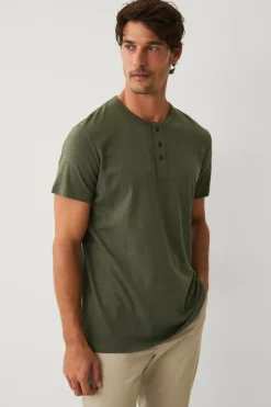 Ellos Collection T-shirt med knaplukning Grøn Clearance