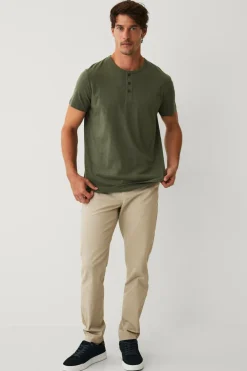 Ellos Collection T-shirt med knaplukning Grøn Clearance