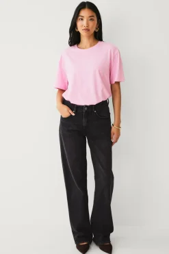 Ellos Collection T-shirt i bomuld med afslappet pasform Rosa Online