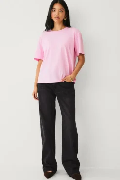 Ellos Collection T-shirt i bomuld med afslappet pasform Rosa Online