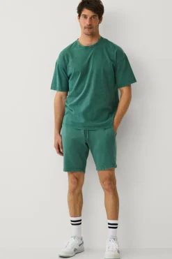 Ellos Collection T-shirt i vasket bomuld Grøn Clearance