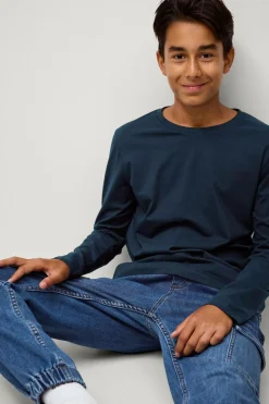 Ellos Collection T-shirt LS Basic Marineblå Outlet