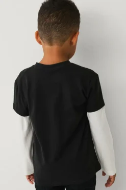 Ellos Collection T-shirt med lange imiterede ærmer sort