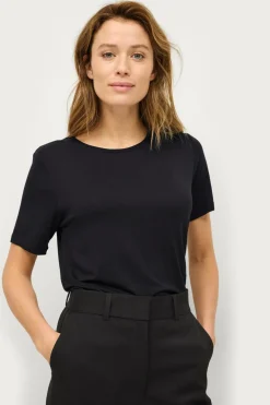 Ellos Collection T-shirt i viskosestrik Sort Sale