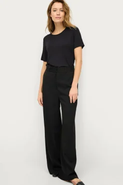 Ellos Collection T-shirt i viskosestrik Sort Sale