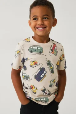 Ellos Collection T-shirt Beige bilmønster Hot