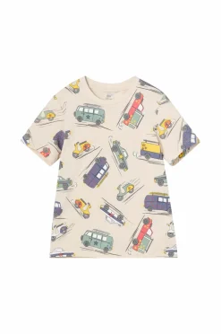 Ellos Collection T-shirt Beige bilmønster Hot