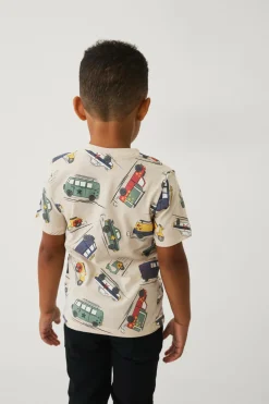 Ellos Collection T-shirt Beige bilmønster Hot