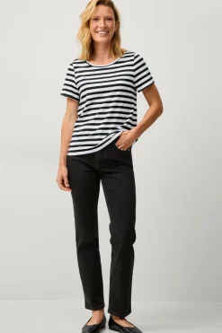 Ellos Collection T-shirt i bomuld Sortstribet Hot