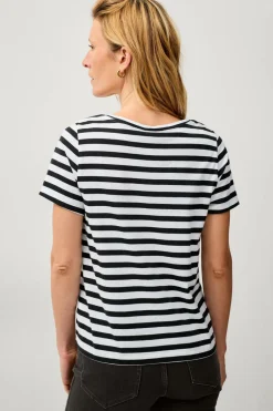 Ellos Collection T-shirt i bomuld Sortstribet Hot