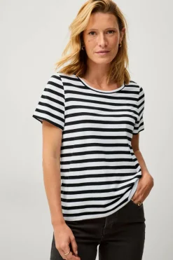 Ellos Collection T-shirt i bomuld Sortstribet Hot