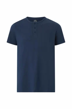 Ellos Collection T-shirt med knaplukning Marinblå New