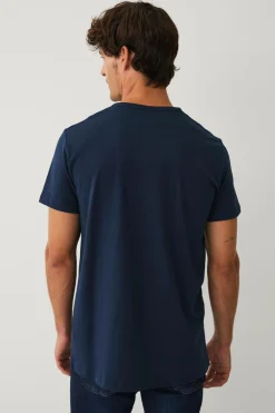 Ellos Collection T-shirt med knaplukning Marinblå New