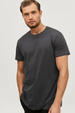 Ellos Basistøj|T-Shirts & Tanktoppe>Collection T-shirt med rund hals Antracitgråmeleret