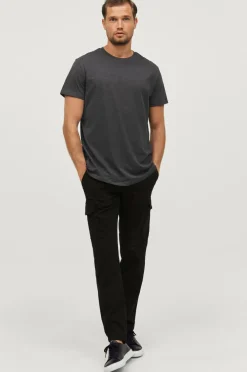 Ellos Basistøj|T-Shirts & Tanktoppe>Collection T-shirt med rund hals Antracitgråmeleret