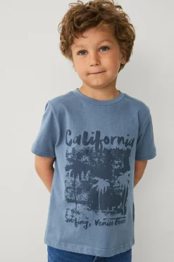 Ellos Collection T-shirt i bomuld Dæmpet blå Online