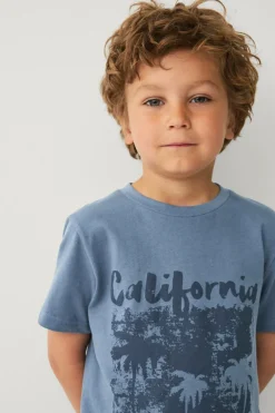 Ellos Collection T-shirt i bomuld Dæmpet blå Online