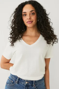 Ellos Collection T-shirt med v-hals Hvid Hot