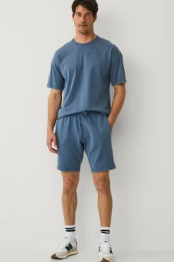 Ellos Collection T-shirt i vasket bomuld Gråblå Sale