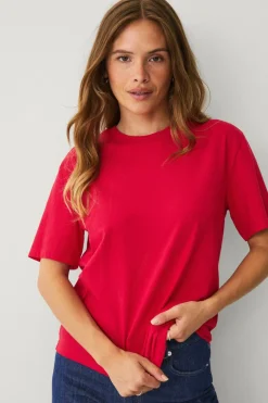 Ellos Basistøj|Toppe & Tank-Toppe>Collection T-shirt i bomuld med afslappet pasform Rød