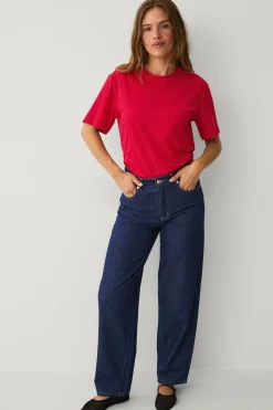 Ellos Basistøj|Toppe & Tank-Toppe>Collection T-shirt i bomuld med afslappet pasform Rød