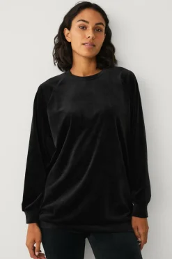 Ellos Loungewear & Homewear|Tunikaer>Collection Tunika i velour Sort