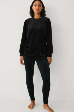 Ellos Loungewear & Homewear|Tunikaer>Collection Tunika i velour Sort