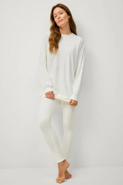 Ellos Collection Tunika i velour Hvid Outlet