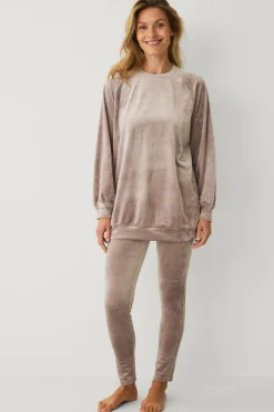 Ellos Loungewear & Homewear|Tunikaer>Collection Tunika i velour Beige