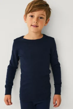 Ellos Undertøj>Collection Undertøjssweater i merinould Marinblå