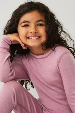 Ellos Collection Undertøjssweater i merinould Syrenlila Clearance